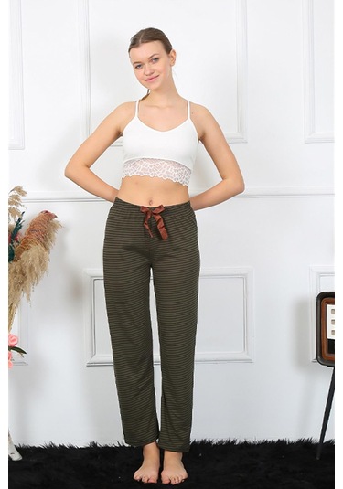 Akbeniz Kadın Pamuklu Alt Pijama 27464 - L Haki