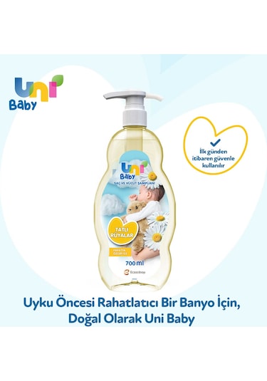 Uni Baby Tatlı Rüyalar Şampuanı 3 x 700 ML