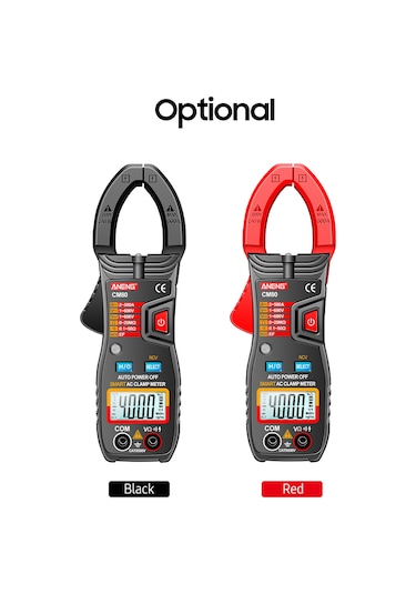 Springsun Aneng Cm80 Akıllı Tıklama Tüp Ampermetresi, Otomatik Aralık, 500a Akım, 4000 Sayaç, Lcd Işık, Ncv Tespiti, Multimetre Pil Yok - Kırmızı
