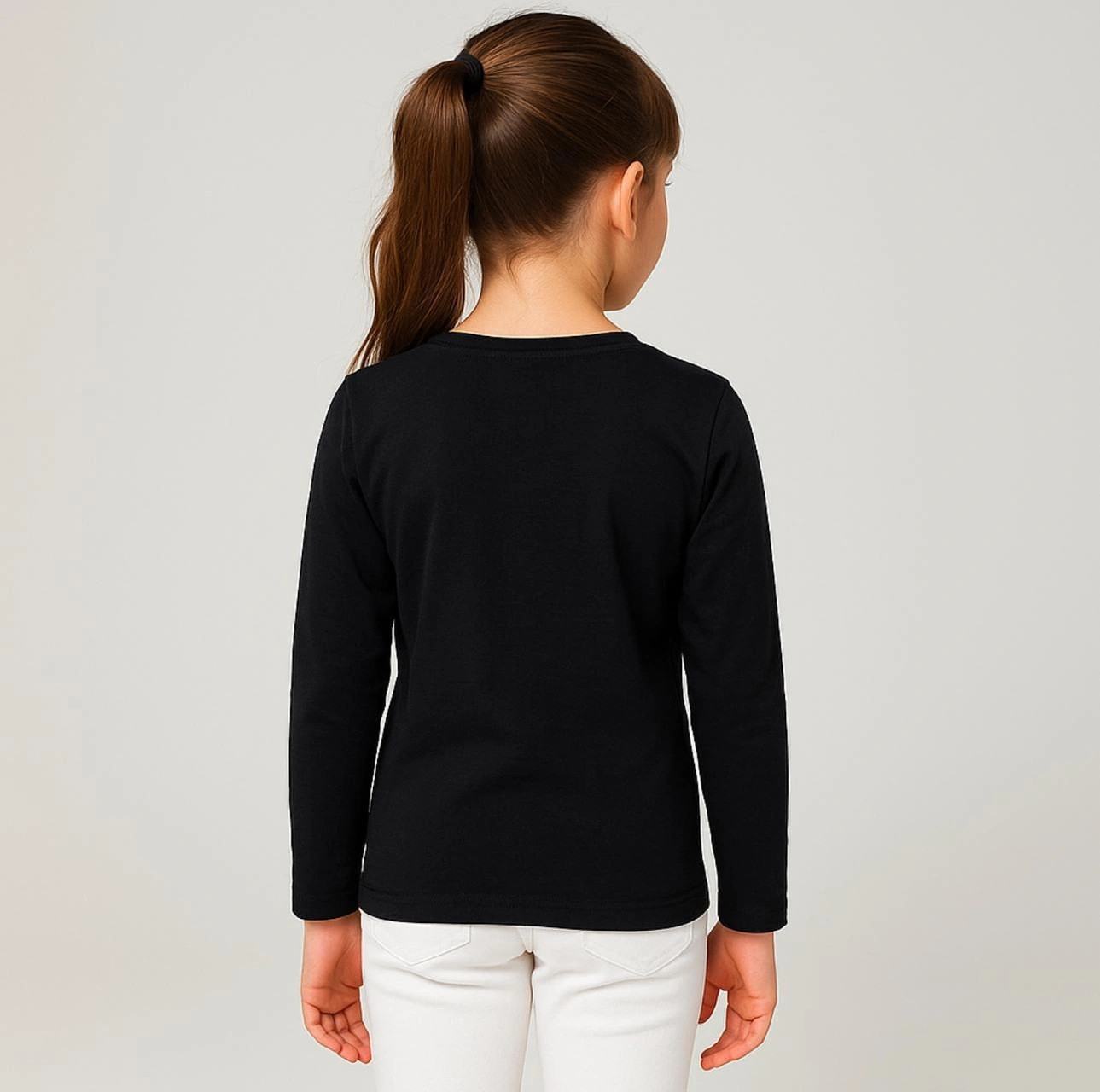 Gala Atatürk Baskılı Uzunkol Ünisex Çocuk Tişört Siyah