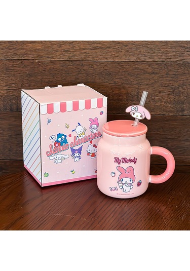 Jian Fan Kupa Kapaklızarif Renk Kutusu Ve Hasır Fincan Dizgi Film Deseni Yüksek Degerli Seramik Su Bardağıyeyeş Yeşil