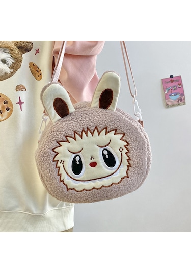 Snapbuy Labubu Tasarımlı Peluş Çapraz Çanta Açık Mor