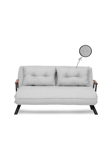 Sando İkili Katlanır Yataklı Koltuk Teddy Gri Gri