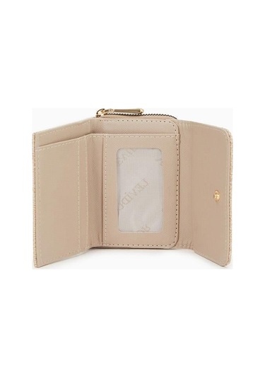 Dokulu Kumaş Detaylı Cüzdan - Vizon Vizon