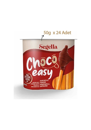 Segella Choco Easy Kakaolu Fındık Kreması & Grisini 24 x 50 G