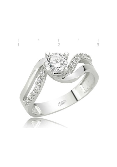 Gümüş Tek Taş Bayan Yüzük (510780677)