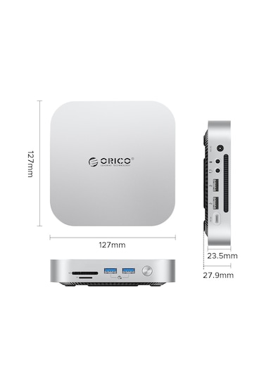 Orico M49p Minilink 9in1 Mac Mini M4 Workstation M.2 Nvme, 10gbps Usb-a 3.2, Sd/tf Card, 3.5mm Jack