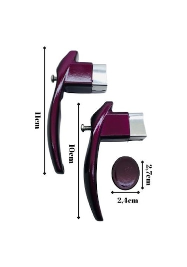 Sultanoğlu Çaydanlık Sapı Takımı Kulp Tutamak Seti Kare Patlıcan Moru Mor