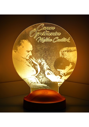 Canım Öğretmenim Atatürk, Öğretmenler Günü Hediyesi, Mezuniyet Hatırası Hediyesi, Kişiye Özel Lamba
