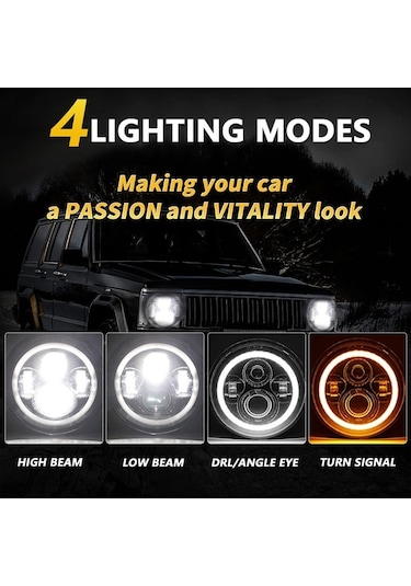 Ebitda 1pcs 7 6000k 140w Ip67 Su Geçirmez Led Far, Drl/ışık Sinyali