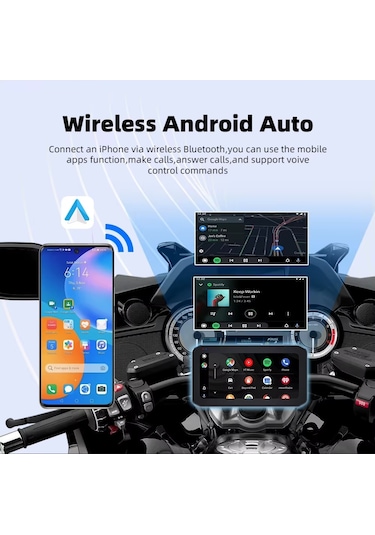 Motosiklet Ekran Carplay Android Auto Ön Ve Arka Kamera Kayıt Özellikli Lastik Sensörlü Multimedya 6.2"