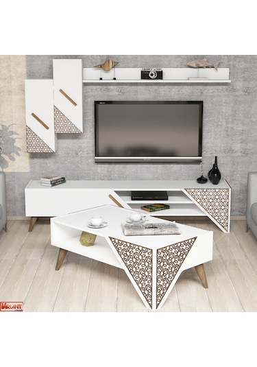 Variant Beril Tv Ünitesi Ve Orta Sehpa Takımı - Beyaz