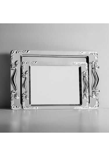 Nehir Lalezar Sade 2’li Çelik Tepsi Seti