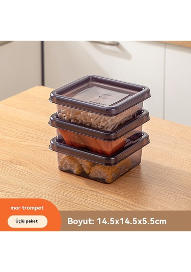 Mutfak Gıda Sınıfı Mühürlü Kutu Buzdolabı Saklama Kutusu-mor