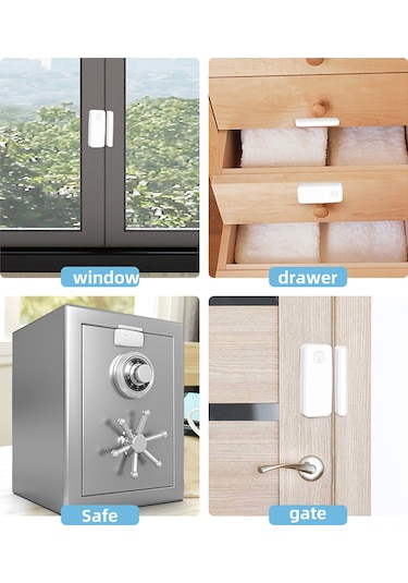 Suofeng Tuya Akıllı Pencere/kapı Sensörü, Uzak Kumanda, Uyarı Bildirimi, Tuya Smart & Smart Life Uygulaması Desteği, Ev Güvenliği Alarmı