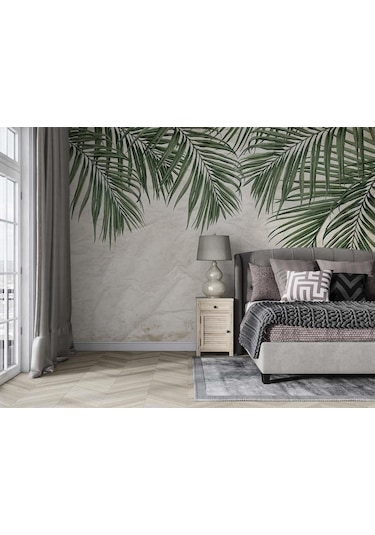 Tropikal Yapraklar Duvar Kağıdı Tasarım Duvar Kağıdı