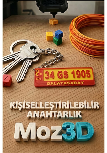 Kişiye Özel Galatasaray Plaka Anahtarlık Çok Renkli