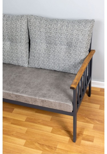 Bank Minderi İç Ve Dış Mekan Oturma Minderi Bahçe Minderi Su İtici Güneş Dayanımlı Kumaş 100x45 Gri