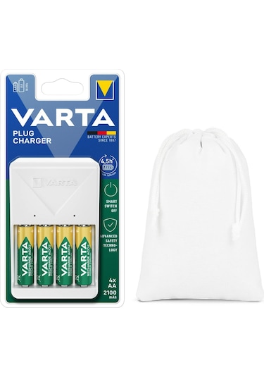 Varta Plug (beyaz) Şarj Cihazı+4x2100mah Aa Şarj Edilebilir Kalem