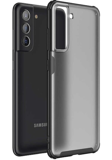 Samsung Galaxy Uyumlu S21 Fe Kılıf Köşe Korumalı Arkası Mat Buzlu Sert Kapak Volks