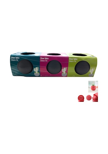 Kaktüs Ve Sukulent Saksısı 3 Adet 0,13 Litre -antrasit
