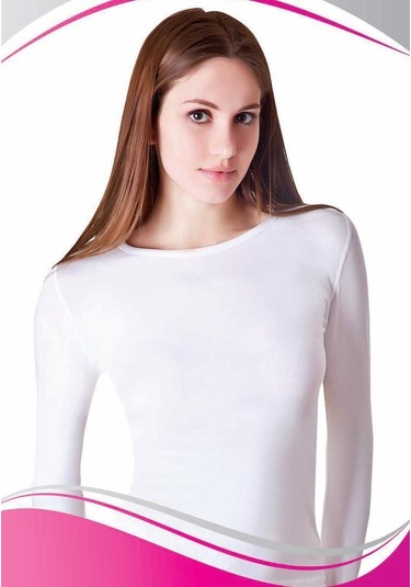 6 Adet Dono Bayan Likralı Uzun Kollu Fanila Atlet 2215 Beyaz