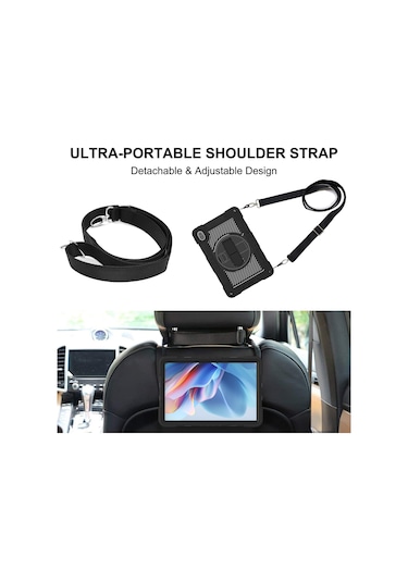 Huawei Matepad Se 11 2024 İçin Tablet Kılıfı Silikon + Pc Kickstand Omuz Askısı İle Darbeye Dayanıklı Kapak