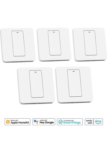 Meross Wi-fi Uzaktan Kontrollü Beş Adet Çift Yönlü Tuşlu Akıllı Anahtar-mss550x-5
