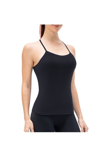 Jeemson Kadınlar İçin Sporcu Atlet - Çapraz Askılı, Kaymayan, Çıkarılabilir Göğüs Pedli SiYAH