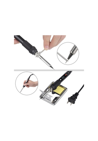 Sones 908s 80w Lcd Termostat Lehimleme Demiri Sabit Sıcaklık Lehimleme Demiri, Fiş Tipi: Ab Fişi Siyah