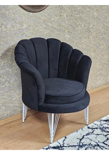 Tekli İstiridye Beyaz Boyalı Telli Ayak Çay Seti Koltuk Tekli Ber Çok Renkli