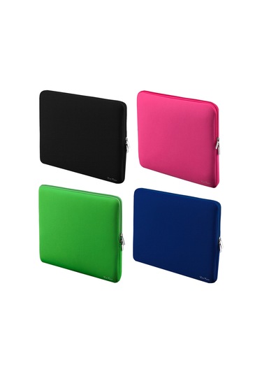 Lemestar 11 İnç Ultrabook Ve Dizüstü Bilgisayar İçin Darbe Emici Spuma Dolgulu, Hızlı Fermuarlı, Zarf Desenli Siyah Koruyucu Kılıf Siyah