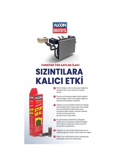 Alcon Constar Toz Radyatör Çatlak Ilacı 20 Gr. 3/4 Oz. 10 Adet