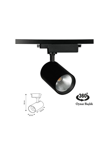 Şanled Led Siyah Kasa Gün Işığı 35w Raylı Spot 2 Adet 1 Metre Ray 2 Adet