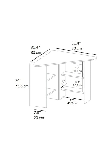 Arnetti Köşe Çalışma Masası Corner Ofis Masası Antrasit