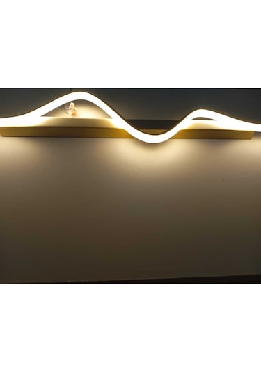 Tuna / Aplik / 120x24 Cm / Gold Gövde / 3 Renk Işık / 3 Yıl Garan Antrasit