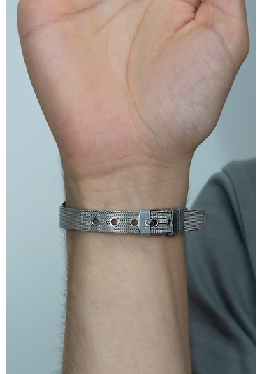 Kişiye Isimli Hasır Kemer Kordon Çelik Erkek Bileklik Scb13S Çok Renkli