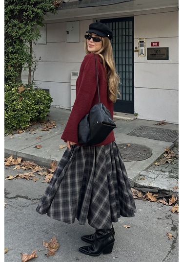 Bordo Çift Cepli Hırka - 04622 Bordo