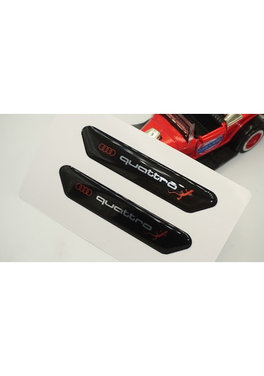 Audi Quattro Gecko Logo Çamurluk Yanı ve Ayna Metalize Damla Dese