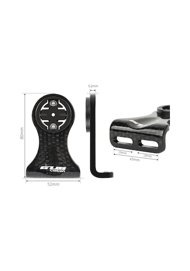 Vkemall "karbon Fiber Bisiklet Bilgisayar Tutucu - Garmin/bryton/cateye Uyumlu, Kamera Ve Fener Adaptörlü" Çok Renkli