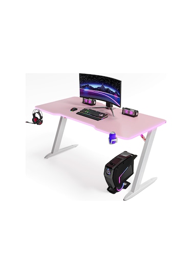 Thunder Rgb Aydınlatmalı Oyuncu Masası Pembe