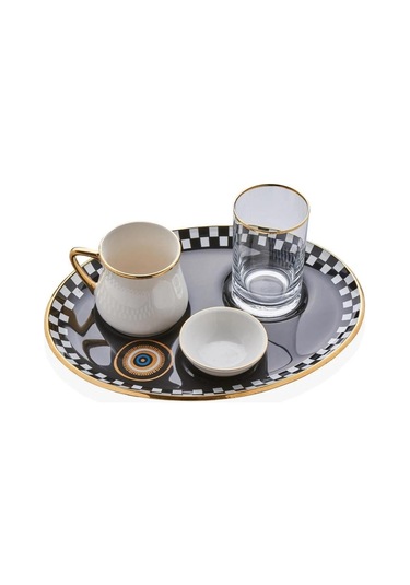 GLORE NAZAR SİYAH OVAL KEYİFLİK TEK KİŞİLİK KAHVE FİNCANI