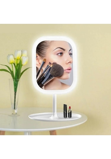 Masaüstü Dokunmatik Makyaj Aynası Led Işıklı Beyaz