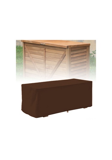 Xiyyadms Bahçe Dış Mekan Deck Kutusu Kılıfı 210d Oxford Kumaşı, Su/yağmur/uv/toz Koruyucu, 123x62x55 Cm Kahverengi