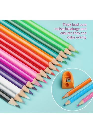 Aubyhe 12 Renkli Ağaç Uçlu Yağlı Renkli Kalemler Seti - Ergonomik Tutuş, Parlak Renkler, Çocuklar İçin Sg8712h