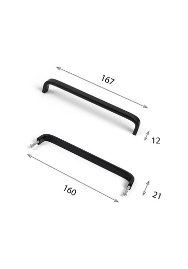 Ofk Mobilya Kulpları 160 Mm Metal 2 Adet 178083981 Siyah Mat