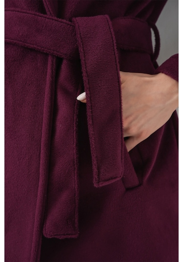 Bigdart Kadın Kuşaklı Kaban 9171 - Bordo