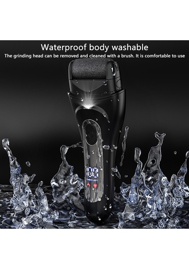 V-618 Dijital Ekranlı Elektrikli Ayak Nasır Sökücü Pedikür Aletleri Ayak Bakım Seti Siyah