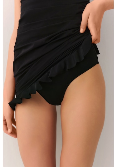 Suwen Drapeli Etekli Toparlayıcı Mayo Sbn25770012 Siyah