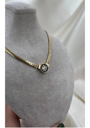 Bb Çelik Serenay Serisi Tektaş Kolye Altın - Beyaz